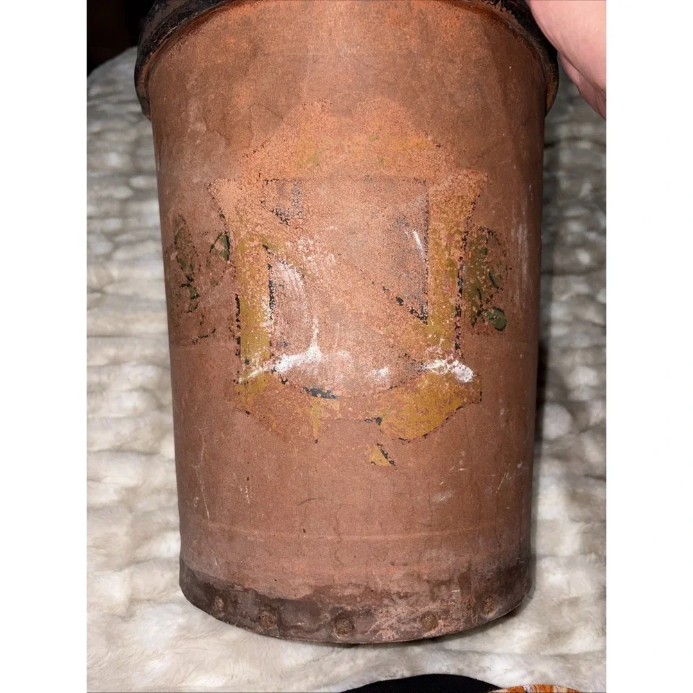vintage industrial Vul-Cot wastebasket hard vulcanized paper fiber Riveted